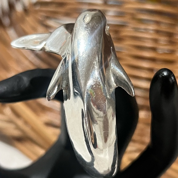 Vintage Taxco Mexico Sterling Silver Dolphin Cuff Bracelet – 925 Solid Silver - Picture 3 of 16
